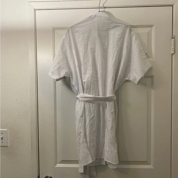 White Cotton Shirt Dress - Picture 4 of 4
